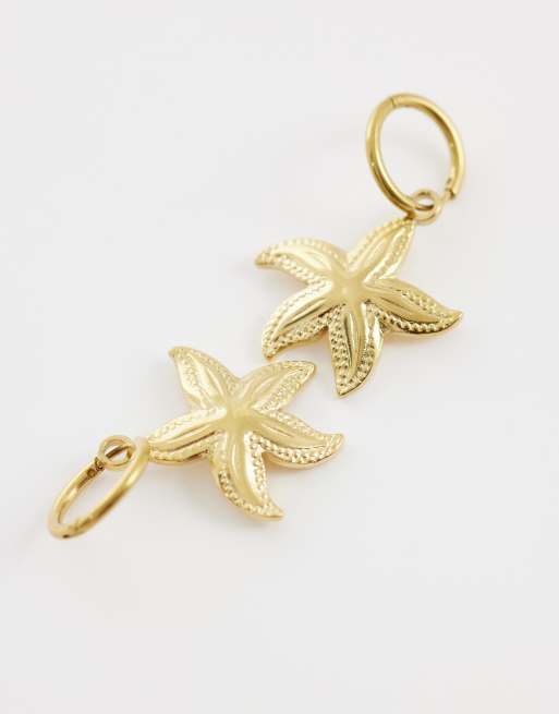 Lost Souls starfish drop earrings in 18k gold plated stainless steel, 4 of 4