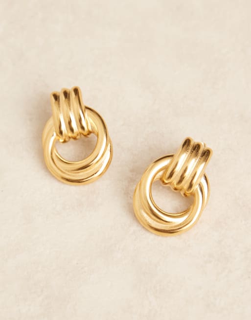 Lost Souls - Statement oorbellen van roestvrij staal verguld met 18k goud, 2 van 3
