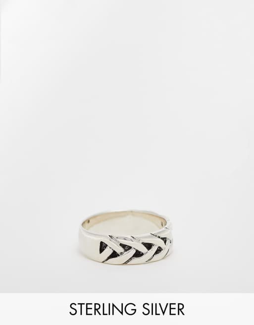 Sterling silver braided on sale ring