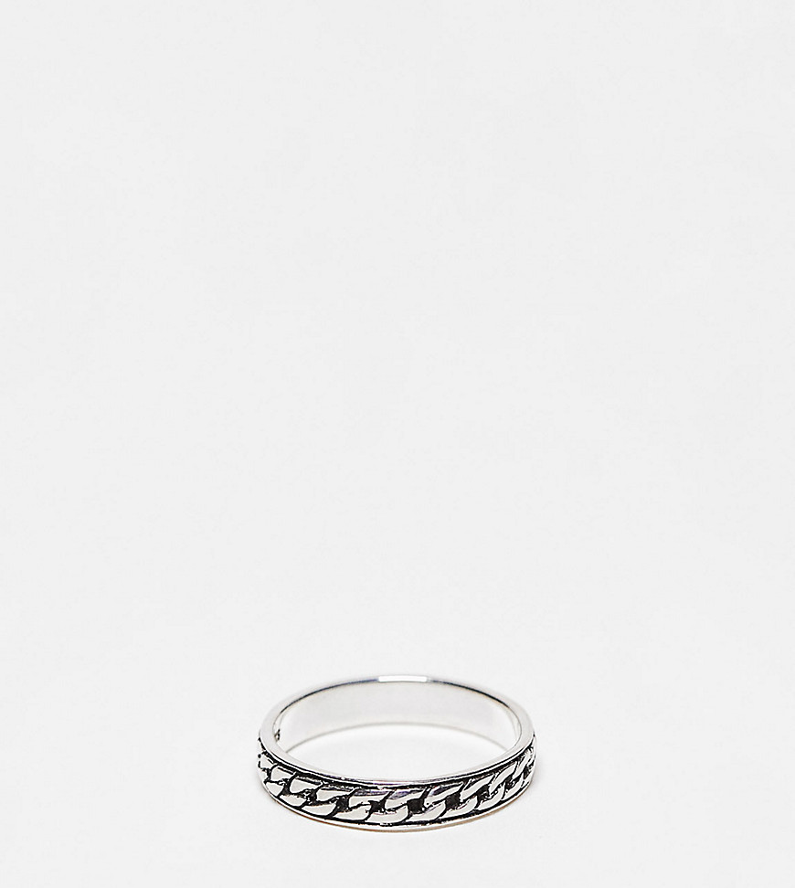 Lost Souls sterling silver textured chain ring