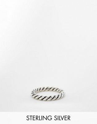 Lost Souls  sterling silver twisted ring - ASOS Price Checker