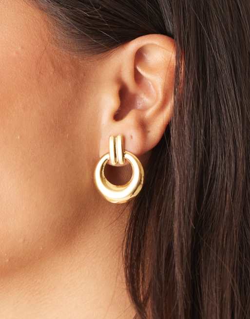 Lost Souls – Stiftörhängen i rostfritt stål med 18K guldplätering och dörrklappsdesign, 3 av 3