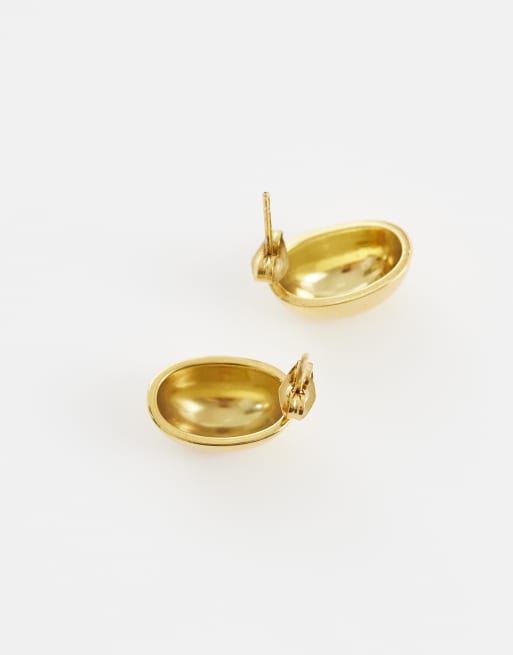 Lost Souls – Stiftörhängen i rostfritt stål med 18K guldplätering och rundad design, 4 av 4