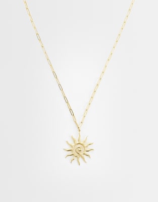 Lost Souls Sun Pendant Necklace In White