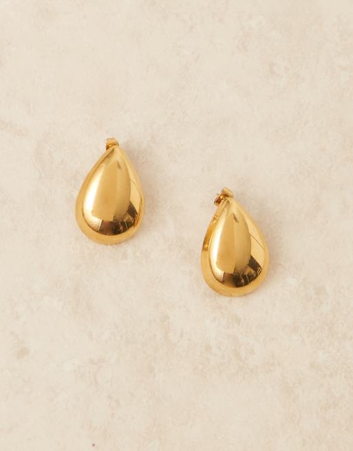 Lost Souls teardrop stud earrings in 18ct gold-plated stainless steel, 2 of 3