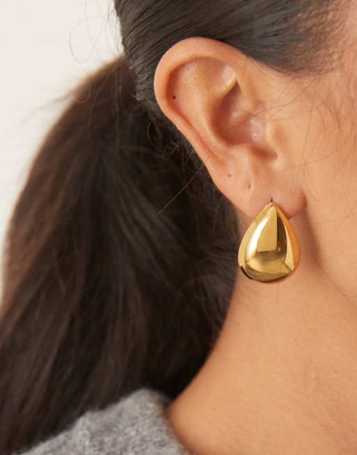 Lost Souls teardrop stud earrings in 18ct gold-plated stainless steel, 3 of 3