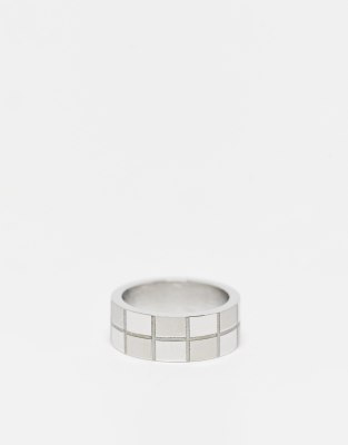 Lost Souls textured band ring in stainless steel-Silver