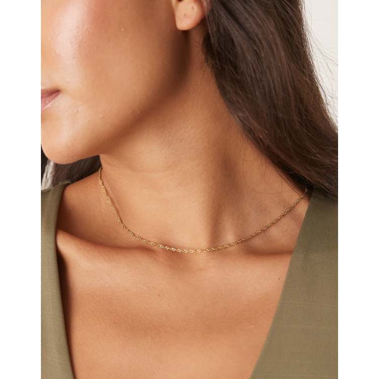 Lost Souls thin chain necklace in 18ct gold plated stainless steel