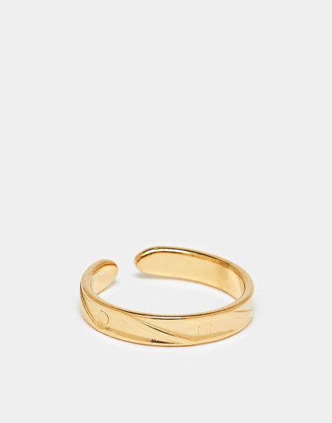 Lost Souls – Verstellbarer Ring aus Edelstahl mit 18-Karat-Vergoldung - view 1