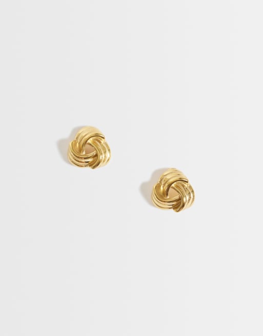 Lost Souls vintage-inspirerede knudeøreringe i 18k guldbelagt rustfrit stål, 1 af 4