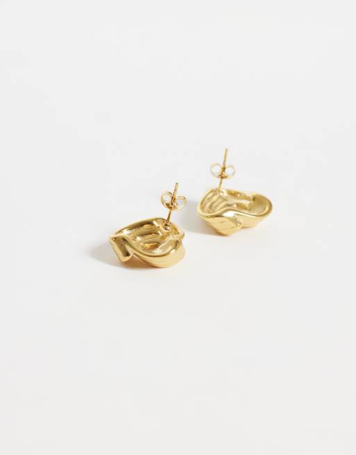 Lost Souls vintage-inspirerede knudeøreringe i 18k guldbelagt rustfrit stål, 4 af 4