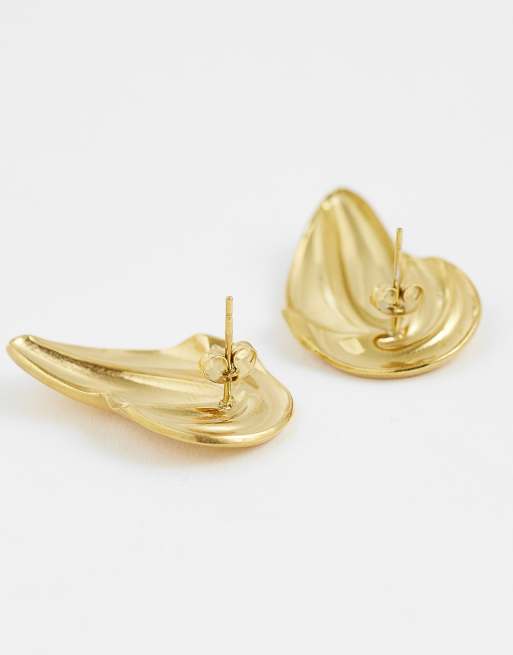 Lost Souls vintage knot stud earirngs 18ct gold plated stainless steel, 4 of 4