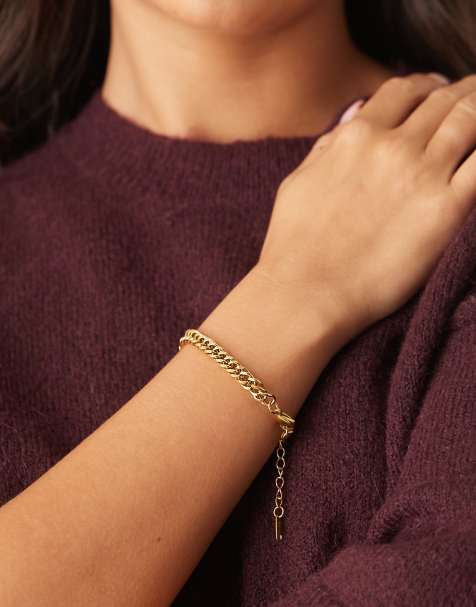 Lost Souls vintage style bracelet in 18ct gold plated stainless steel - view 1