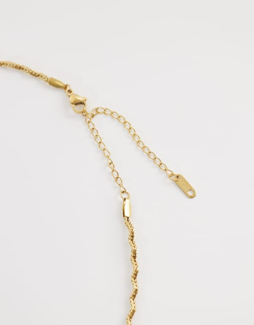 Lost Souls waved chain necklace in 18ct gold plated stainless steel, 3 of 4