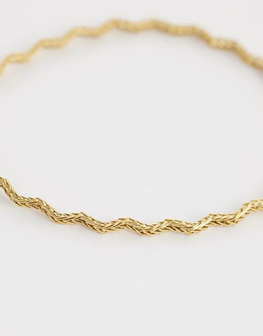 Lost Souls waved chain necklace in 18ct gold plated stainless steel, 4 of 4