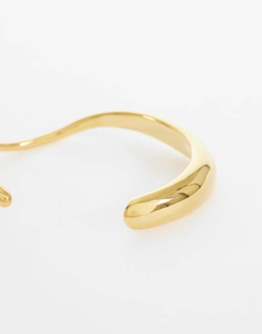 Lost Souls waved cuff bangle in 18k gold plated stainless steel, 3 of 3