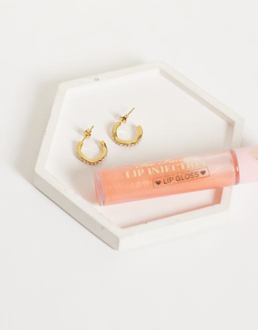 Lost Souls wavy crystal hoop earrings in 18k gold plated stainless steel, 2 of 4