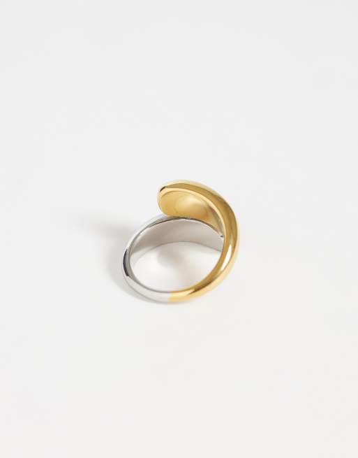 Lost Souls wrap around ring in mixed metal stainless steel, 3 of 3
