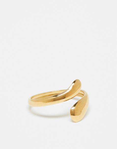 Lost Souls wraparound ring in 18ct gold plated stainless steel - view 1