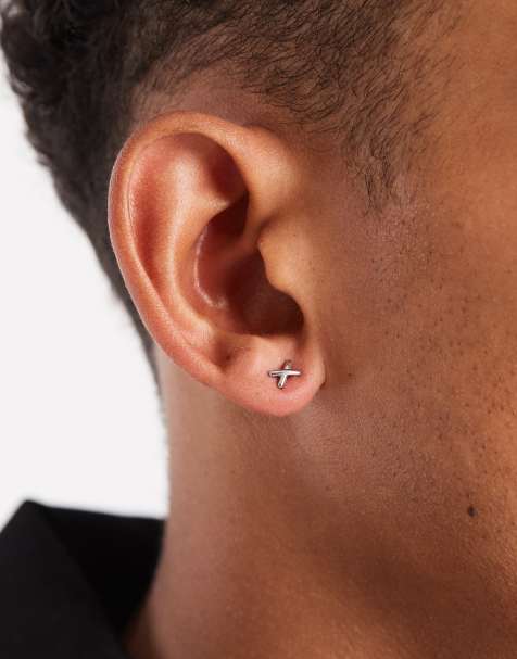 Lost Souls X stud earrings in stainless steel - view 1