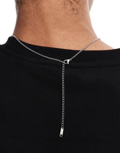 Lost Sous tear drop tiger eye pendant necklace in stainless steel - view 2