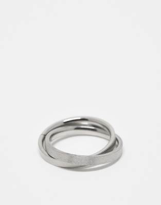 Lost sousl intertwined band rings satin finish in stainless steel | ASOS