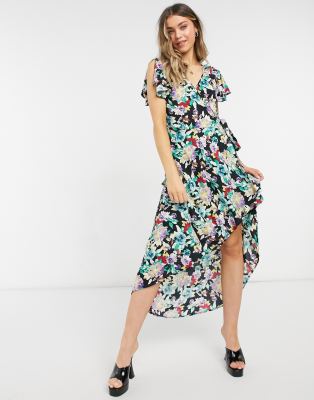 Lottie And Holly Lottie And Holly asymmetric hem midi dress-Multi