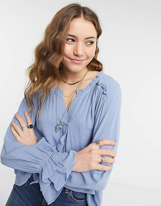 Lottie And Holly blouse in dusty blue