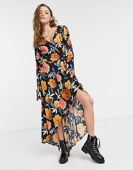 Lottie And Holly midaxi wrap dress in floral print