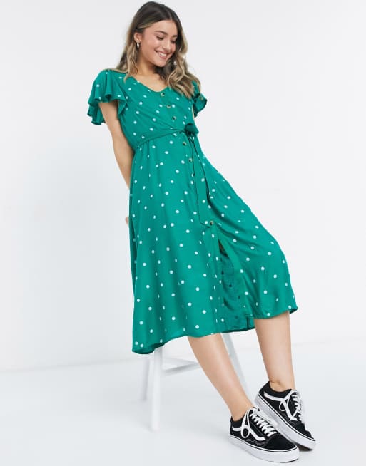 Green polka hot sale dot tea dress