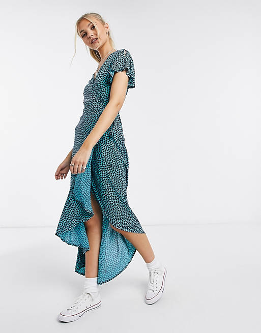 Lottie And Holly polka dot wrap front dress