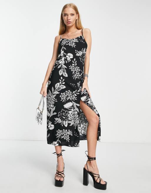 Lottie & Holly cowl neck slip midi dress in floral print | ASOS