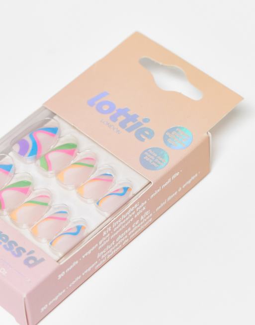 Lottie London – Stay Press'd False Nails – Lösnaglar – Swirls on Swirls, 4 av 4