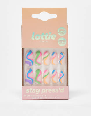 Lottie London - Stay Press'd - Künstliche Nägel - Swirls on Swirls-Bunt