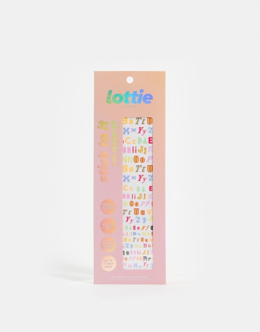 Lottie London - Stick To It - Klistermærker til neglene - Alfabet