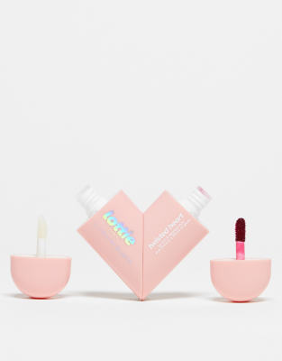 Lottie London Twisted Heart Lip Tint & Clear Gloss Duo-Pink