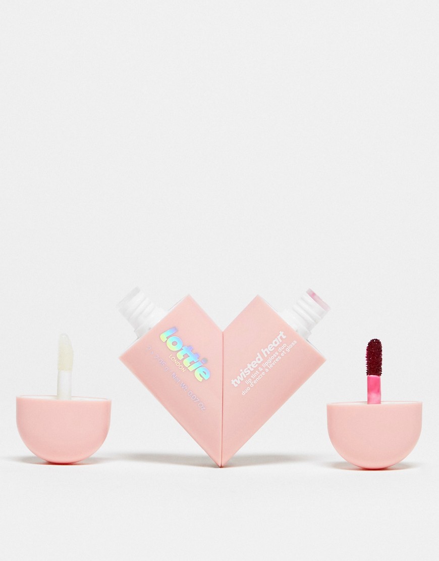Lottie London Twisted Heart Lip Tint & Clear Gloss Duo-Pink 134101519