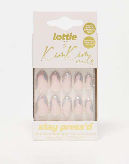 Lottie London X KimKim - Unghie finte Stay Press'd - Groovy Chrome