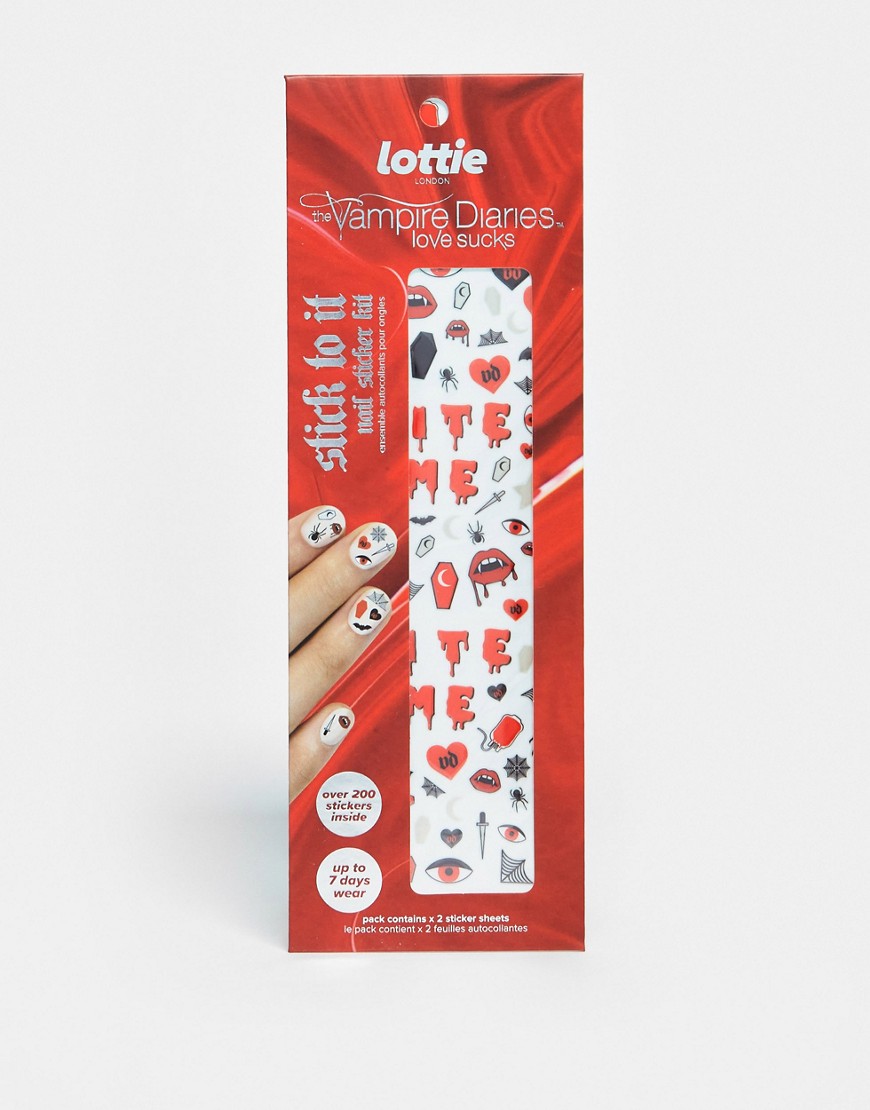 Lottie London x Vampire Diaries Stick To It Nail Stickers - Love Sucks-Red