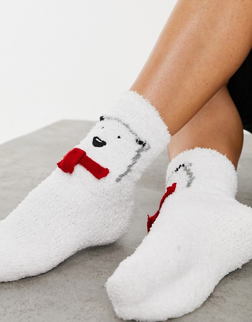 Loungeable polar bear socks in christmas gift box
