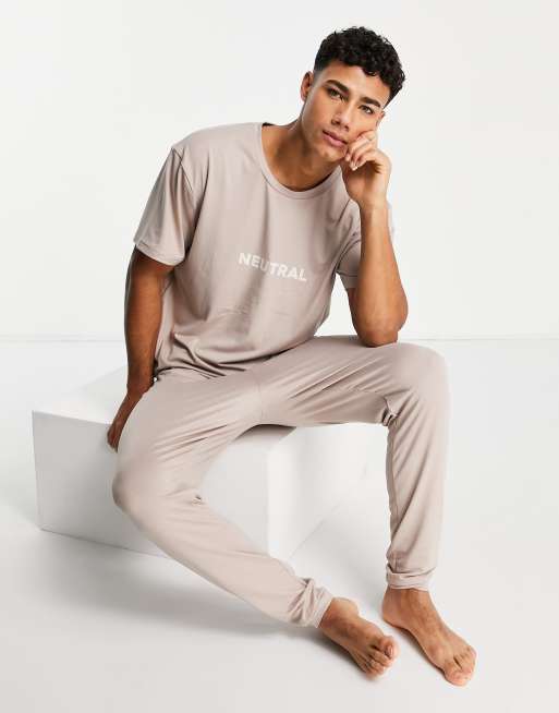 Loungeable - Beige T-shirt med slogan