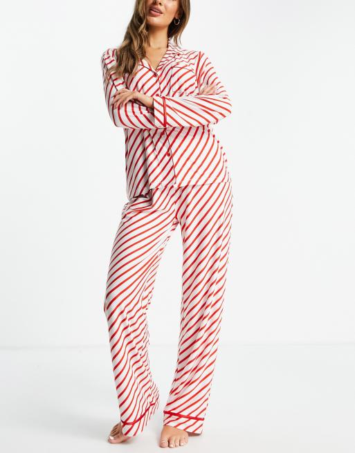 White and best sale red striped pajamas