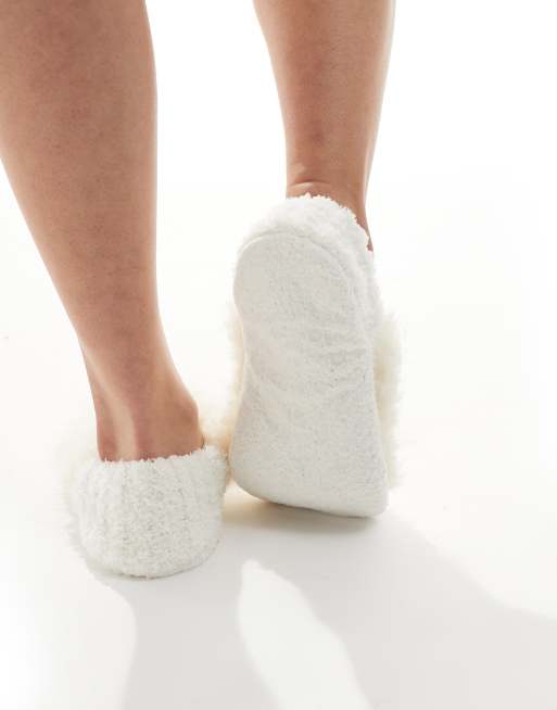 Loungeable - Chaussons duveteux à enfiler en fausse fourrure - Crème, 3 de 3