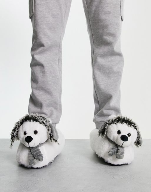 Chaussons Chien Blanc