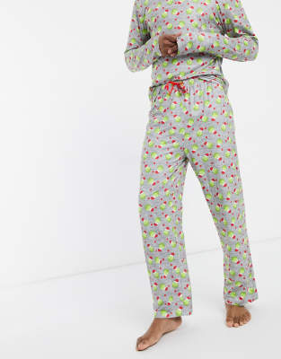 Loungeable Christmas brussels sprouts pyjamas in grey ASOS