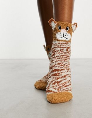 Loungeable christmas tiger fluffly socks gift box