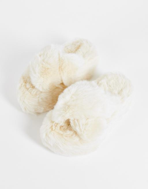 Platform slippers online fluffy