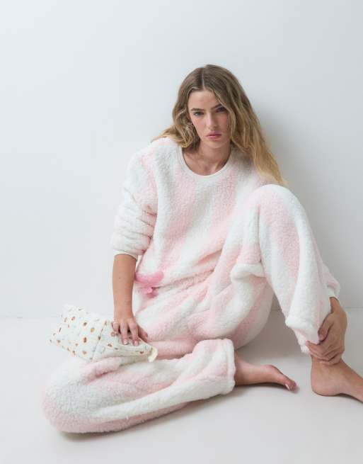 Loungeable comfortabele lounge set met roze streep, 3 van 4