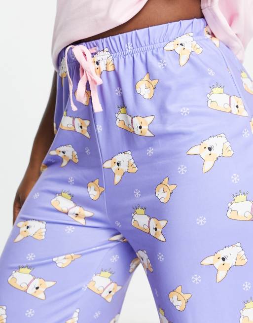 Loafin' Around Women's Regular Fit Corgi PJ Set