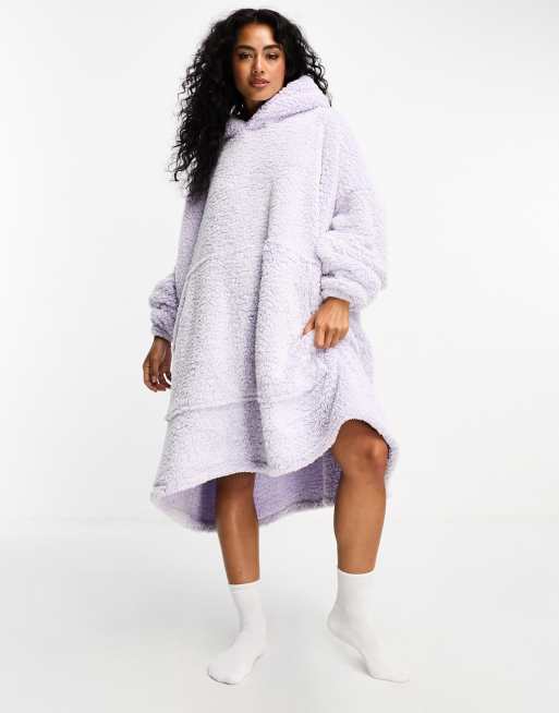 Chic Home Angel Snuggle Hoodie Robe Cozy Plush Flannel Wearable